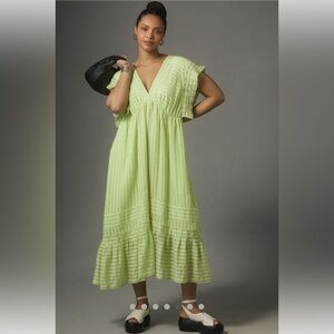 Anthropologie flutter sleeve v-neck dress 1X NWT never worn